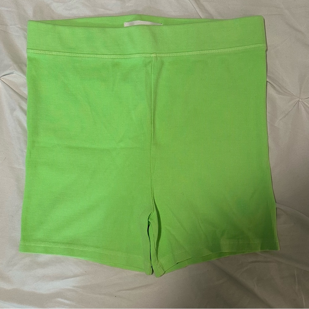 Talentless women’s 3” rib biker short neon Green